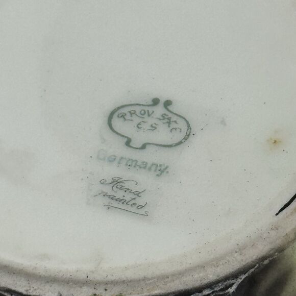 Prov SXE Germany Rd Porcelain Trinket Vanity Dish Handpainted Oriole Bird READ - Picture 6 of 13